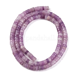 天然レピドライト/パープルマイカストーンビーズ連売り  ディスク  ヒシビーズ  4x3mm  穴：1mm  約166個/連  15.35''（39センチメートル）&nbsp;G-NH0001-F04-01
