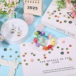 96Pcs 16 Styles Alloy Enamel Bead Caps&nbsp;FIND-CA0011-46