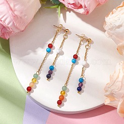 Natural Mixed Stone Ear Studs&nbsp;EJEW-JE05944