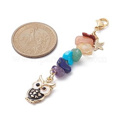 Owl Alloy Enamel Pendant Decorations&nbsp;HJEW-JM01277