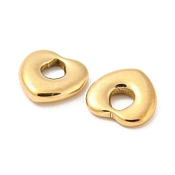 304ステンレススチールチャーム  ハートチャーム  14KGP本金メッキ  12x12x3mm  穴：5x4mm&nbsp;STAS-L022-222G