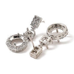 Rack Plating Brass with Cubic Zirconia Stud Earrings Finding&nbsp;KK-Z085-12P