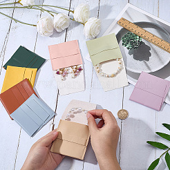 8Pcs 8 Colors Square PU Leather Jewelry Flip Pouches&nbsp;ABAG-CL0001-58