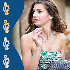 40Pcs 2 Colors Brass Clip-on Earring Findings. with Loop&nbsp;KK-UN0001-76