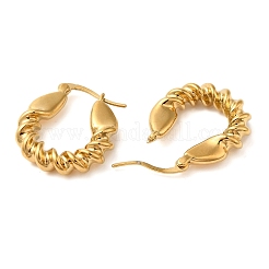 本物の18Kゴールドメッキ304ステンレスフープピアス  幾何学  25x21mm&nbsp;EJEW-U009-02G-07