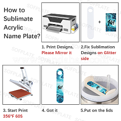 8Pcs Acrylic Heat Transfer Big Pendants&nbsp;FIND-SP0003-10B