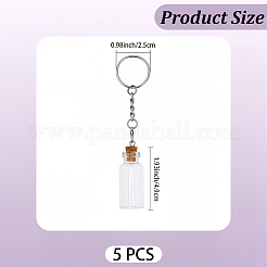 5Pcs Glass Bottle Keychains&nbsp;KEYC-CP0001-46