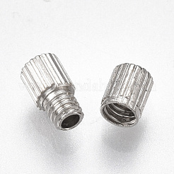 真鍮製ネジ式クラスプ  ニッケルフリー  プラチナ  7x3mm  穴：0.6mm&nbsp;IFIN-T007-29P-NF