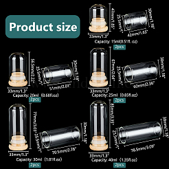 10Pcs 5 Style Transparent Glass Bottle&nbsp;AJEW-PH0011-40
