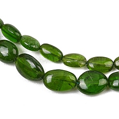天然の緑色のダイオプサイドのグラデーションビーズの連  フラットオーバル  6~7x3.5~5x2~2.5mm  穴：0.5mm  約67個/連  15.98''（40.6センチメートル）&nbsp;GG-NH0020-B01-01