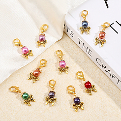 24Pcs 12 Colors Acrylic Imitation Pearl Pendant Decorations&nbsp;HJEW-CA0001-49