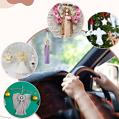 3Pcs 3 Colors Handmade Macrame Cotton Angel Hanging Ornaments&nbsp;HJEW-PH02193
