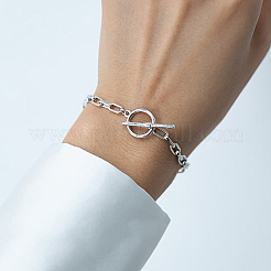 S925 Sterling Silver Geometric Chain Bracelet and Necklace Set for Daily Wear&nbsp;JM3454-2