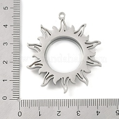 304ステンレススチールロケットペンダント  ガラスと  太陽のチャーム  ステンレス鋼色  43.5x39x6.2mm  穴：2.2mm&nbsp;STAS-S132-08P-01