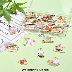 40個8スタイルアロイエナメルペンダント  兎  ミックスカラー  24.5~31x21.5~28x1.3~2.5mm  穴：1.8~2mm  5個/スタイル&nbsp;ENAM-CJ0006-02