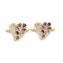 Brass Micro Pave Cubic Zirconia Connector Charms&nbsp;KK-H441-58G