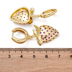 Brass Micro Pave Cubic Zirconia Hoop Earrings&nbsp;EJEW-R016-23G