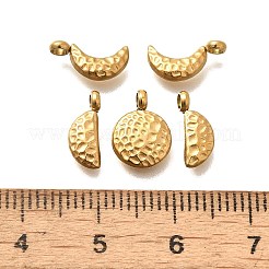 304ステンレススチールチャーム5個  ムーンフェイズチャーム  ゴールドカラー  10.5~11x4~8x3mm  穴：1.7mm&nbsp;STAS-R140-01G