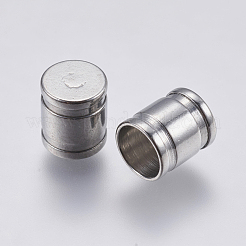 変色防止304ステンレススチールコードエンドキャップ  コラム  ステンレス鋼色  7x6mm  穴：5mm&nbsp;STAS-F139-060P-6mm