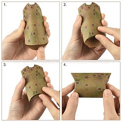 30Pcs 2 Styles Flower Printed Paper Pillow Gift Boxes&nbsp;CON-FS0001-21B