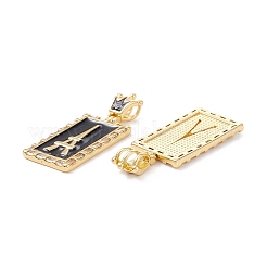 Brass Micro Pave Clear Cubic Zirconia Pendants&nbsp;ZIRC-Z016-35G