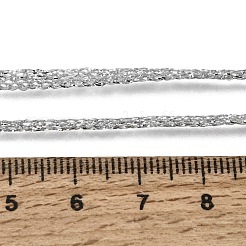 3.5mmポリエステルメタリックコード編み込みネックレス作り  真鍮製の金具と202個のステンレススチール製のロブスタークロウ留め金付き  長持ちメッキ  ラックめっき  ステンレス鋼色  グレー  16.14インチ（41cm）〜18.11インチ（46cm）&nbsp;FB-CBAA152-01P-11