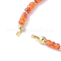 Faceted Rondelle Cubic Zirconia Beaded Bracelet Making&nbsp;KK-F892-27G