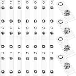 PVC IDバッジホルダーストラップ50個  アイロンスナップとアイレット付き  長方形  70x12x2.5mm&nbsp;FIND-CP0003-14C
