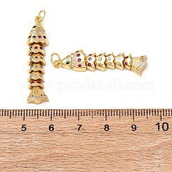 Brass Micro Pave Cubic Zirconia Pendants&nbsp;KK-C143-41C-G