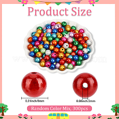 300Pcs Spray Painted Acrylic Beads&nbsp;MACR-PA0001-80
