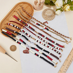 9Pcs Cowgirl Theme Handmade Polymer Clay & Glass & Acrylic Hat Chains&nbsp;HJEW-BM0001-94