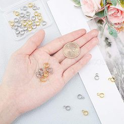 真鍮チューブベイル  ループベイル  ヨーロッパのチェーンのベールビーズ  ロンデル  ミックスカラー  11.5x8x4mm  穴：2mm  内径：5mm  40個/箱&nbsp;KK-FH0001-06
