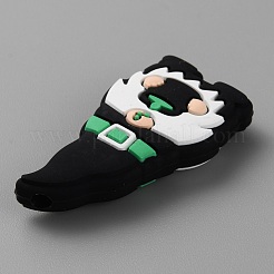Gnome 食品グレードの環境に優しいシリコーン焦点ビーズ  ブラック  37.5x20x8mm  穴：2mm&nbsp;SIL-WH0012-042B