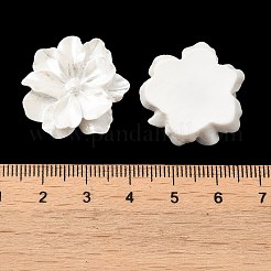 不透明な樹脂カボション  パールカラーの  花  ホワイト  26x23.7x6.5mm&nbsp;RESI-CJC0003-18F
