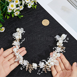 Alloy & Rhinestone & Resin Floral Hair Bands Embellishments for Women&nbsp;OHAR-WH20009-02B