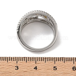 女性用真鍮マイクロパヴェキュービックジルコニア指輪  無限大  プラチナ·ゴールデン  2.5~12mm  内径：18mm&nbsp;RJEW-Z146-01GP