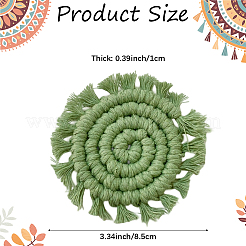 Bohemia Handmade Woven Cotton Coaster&nbsp;AJEW-WH20020-294E