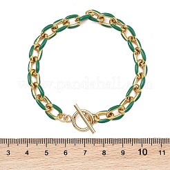 304 Stainless Steel Enamel Cable Chain Bracelets for Women&nbsp;BJEW-JB13595