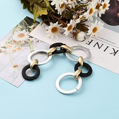 手作りのスプレー塗装されたccbチェーン  アクリルフレームコネクター付き  ジュエリー作りのための  ブラック  リング：31.5~44x3~4.5mm  リンク：23x26x8.5mm  39.37インチ（1m）/連&nbsp;AJEW-JB00854-01
