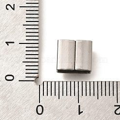 Letter Style 304 Stainless Steel Square Slide Charms&nbsp;STAS-L132-17K