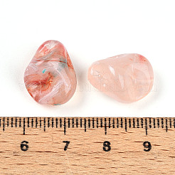 透明なアクリルビーズ  ナゲット  ツートン  ライトサーモン  16.5x13x10mm  穴：1.6mm  約18個/20g&nbsp;X1-TACR-T028-44B