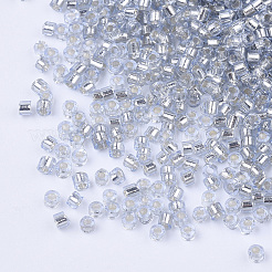 ガラスシリンダービーズ  シードビーズ  銀並ぶ  丸い穴  銀  1.5~2x1~2mm  穴：0.8mm  約8000個/袋  約85~95 G /袋&nbsp;SEED-Q036-01A-A09