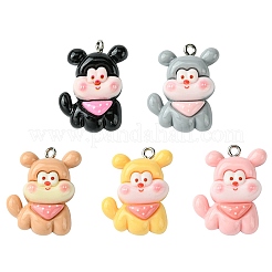 5Pcs 5 Colors Opaque Resin Pendants&nbsp;RESI-FS0001-67A
