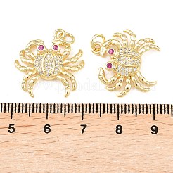 Brass Micro Pave Cubic Zirconia Pendants&nbsp;KK-C162-087B-G