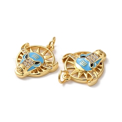 Rack Plating Brass Micro Pave Cubic Zirconia Pendants&nbsp;KK-D074-16G