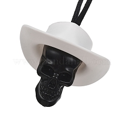 Halloween Skull Plastic Pendant Necklaces&nbsp;NJEW-S006-01C