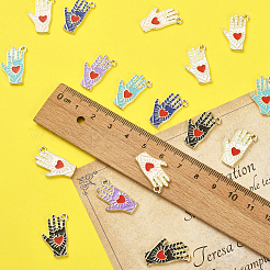 60Pcs 6 Colors Alloy Enamel Pendants&nbsp;ENAM-CJ0003-82