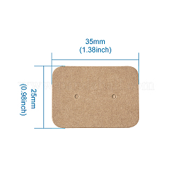 クラフト紙ジュエリーイヤリングディスプレイカード  長方形  シエナ  35x25x0.5mm&nbsp;LS-CDIS-TAC0001-02B
