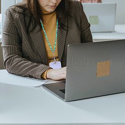 手作りポリマー粘土名刺ストラップ  ロブスタークロークラスプとキーチェーン付き  シーグリーン  900mm&nbsp;NJEW-SW00032-01