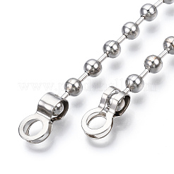 Iron Round Ball Chains with Bead Tips&nbsp;MAK-N034-006A-P